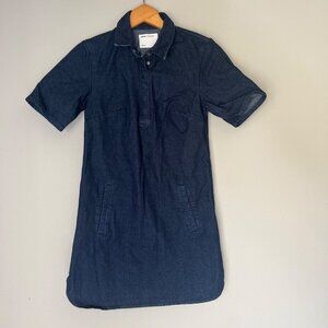 Asos Design Womens Fitted Denim Shirt Dress‎ Size 0 Academia Western Casual